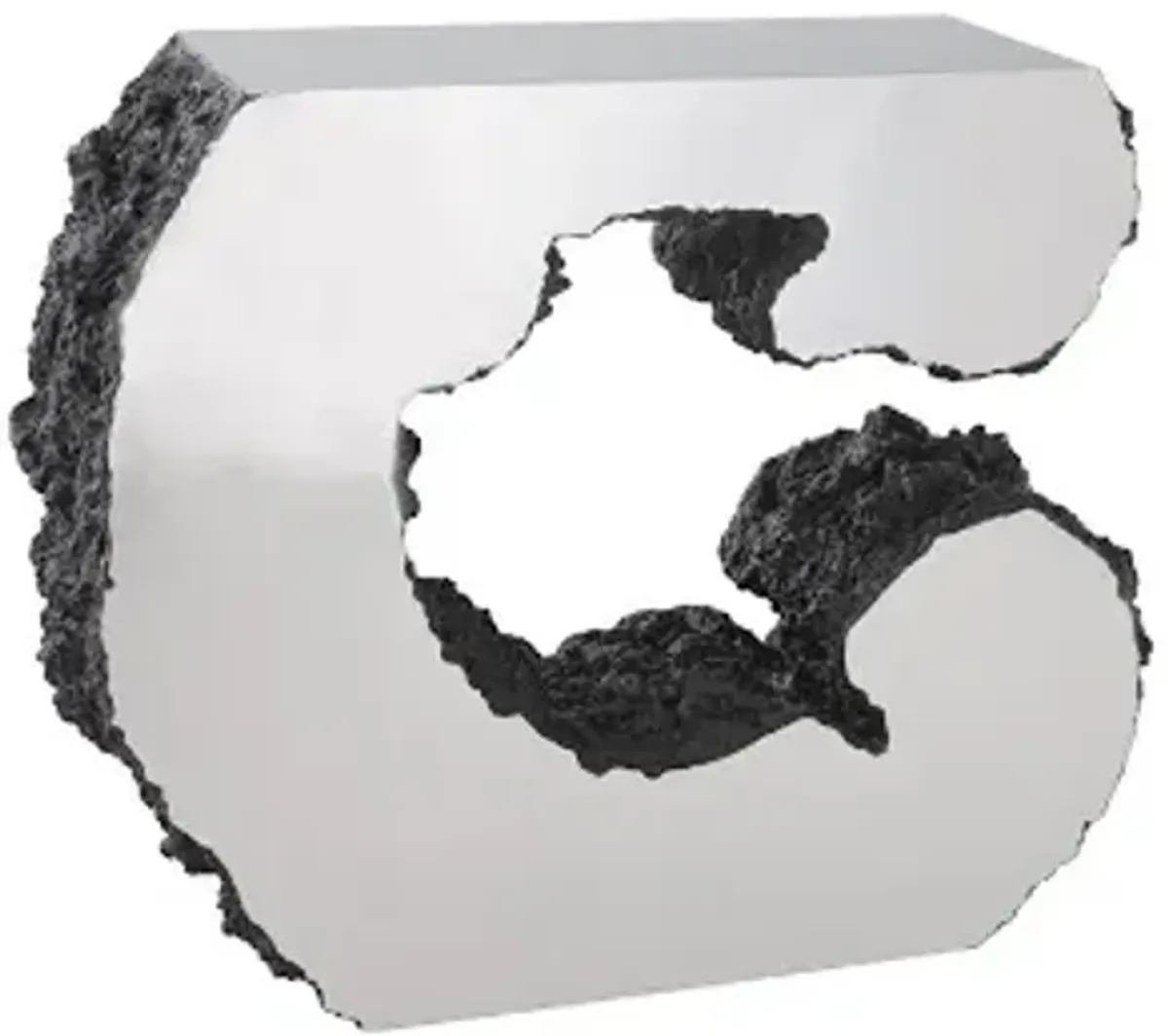 lava console table, stainless steel