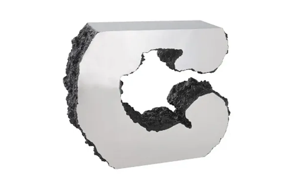 lava console table, stainless steel