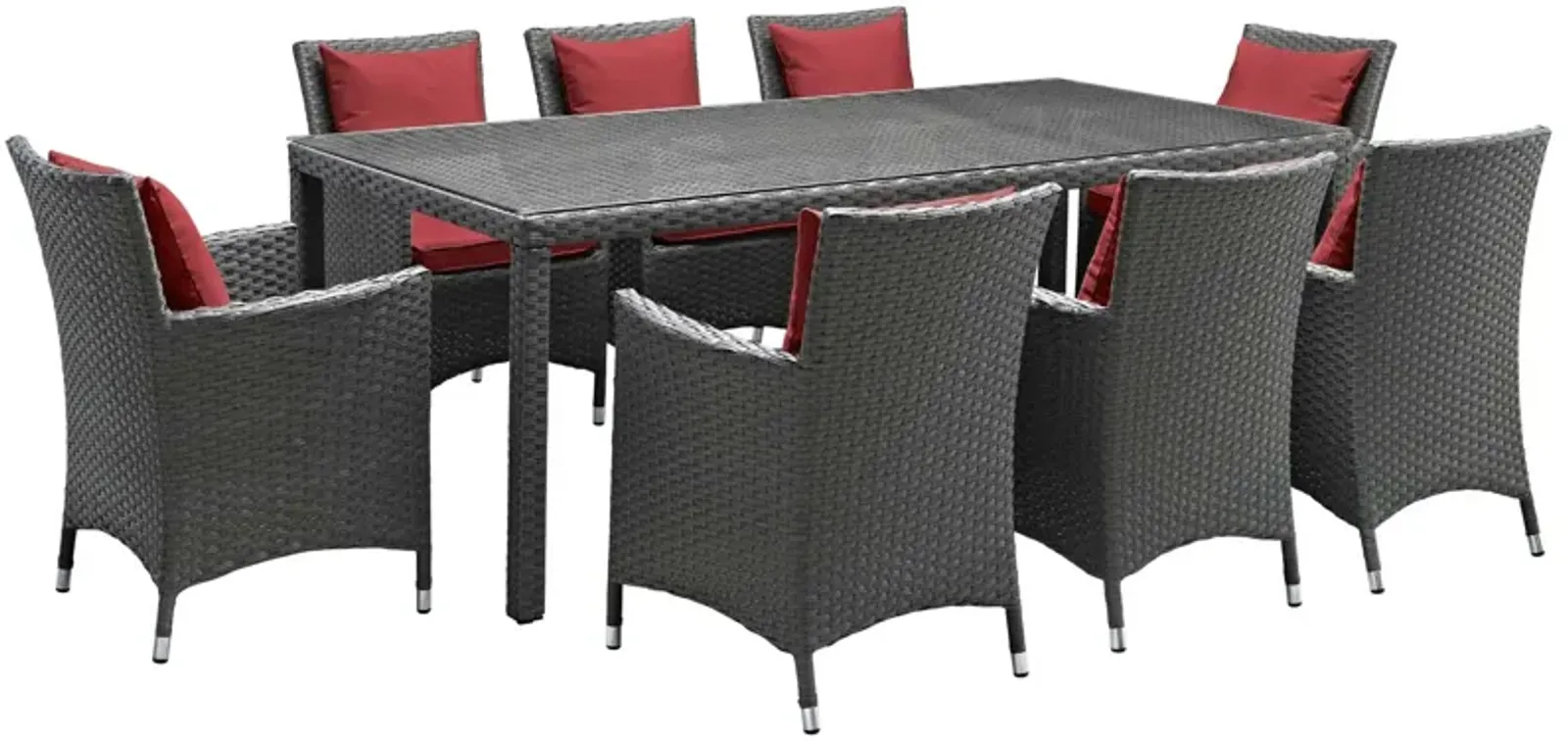 Sojourn 9 Piece Outdoor Patio Sunbrella® Dining Set