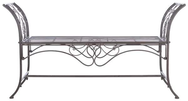 ADINA WROUGHT IRON 51.25 INCH W OUTDOOR GARDEN BENCH