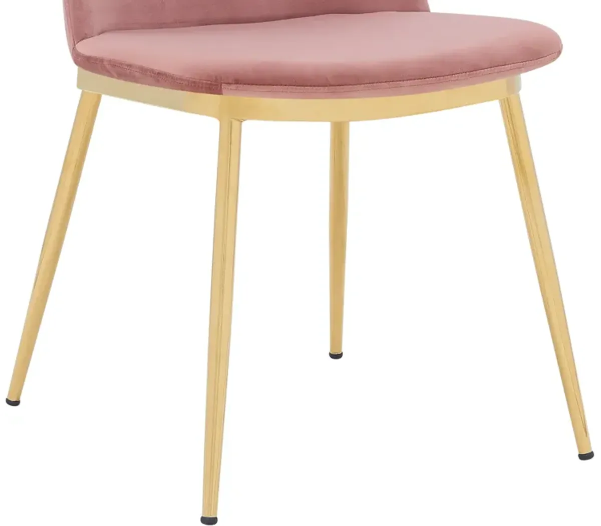 Messina Modern Pink Velvet and Gold Metal Leg Dining Room Chairs - Set of 2