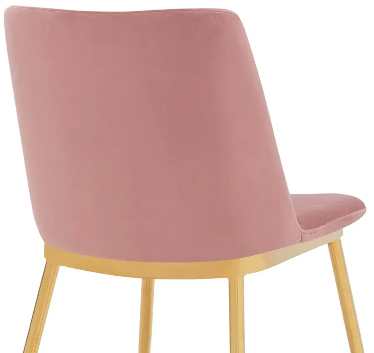 Messina Modern Pink Velvet and Gold Metal Leg Dining Room Chairs - Set of 2