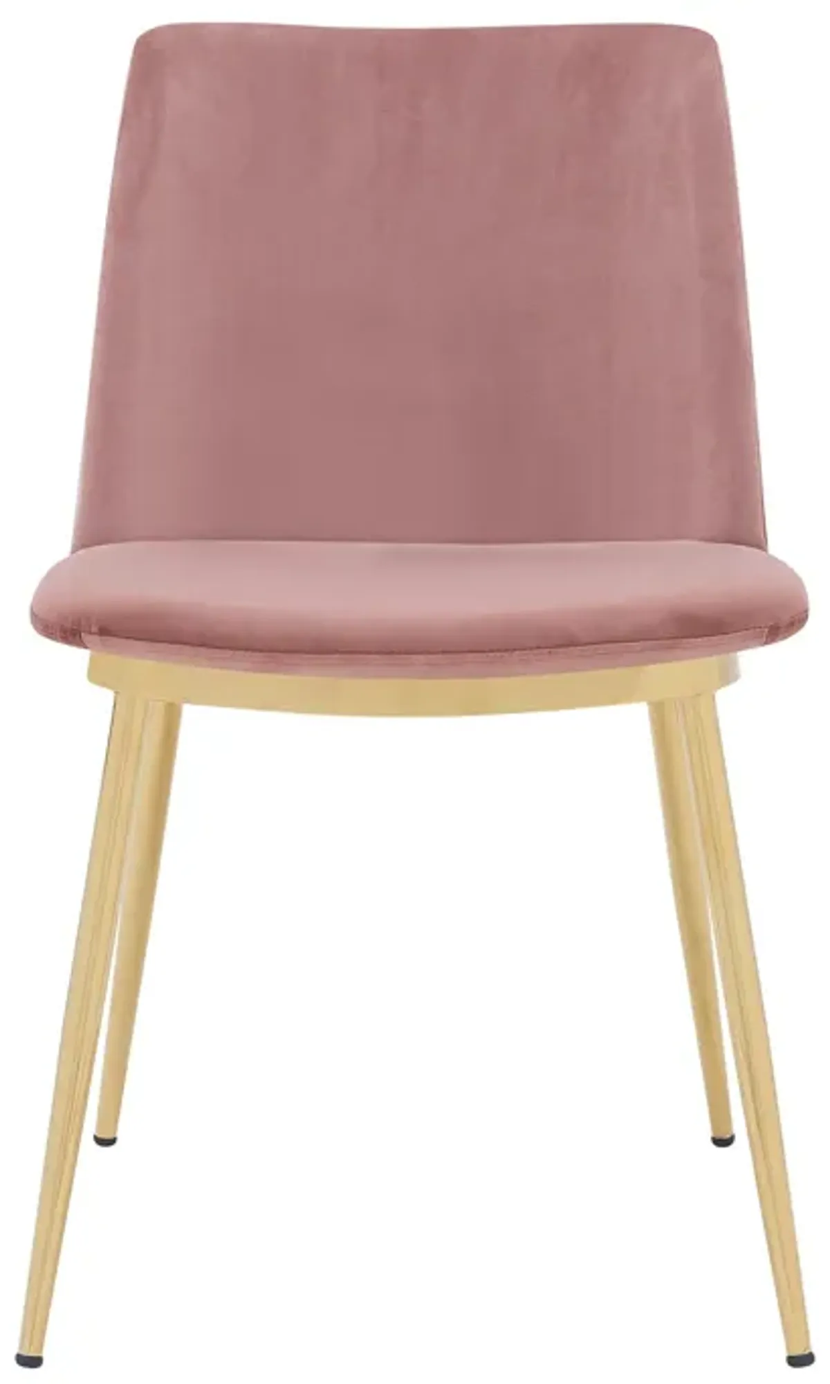 Messina Modern Pink Velvet and Gold Metal Leg Dining Room Chairs - Set of 2