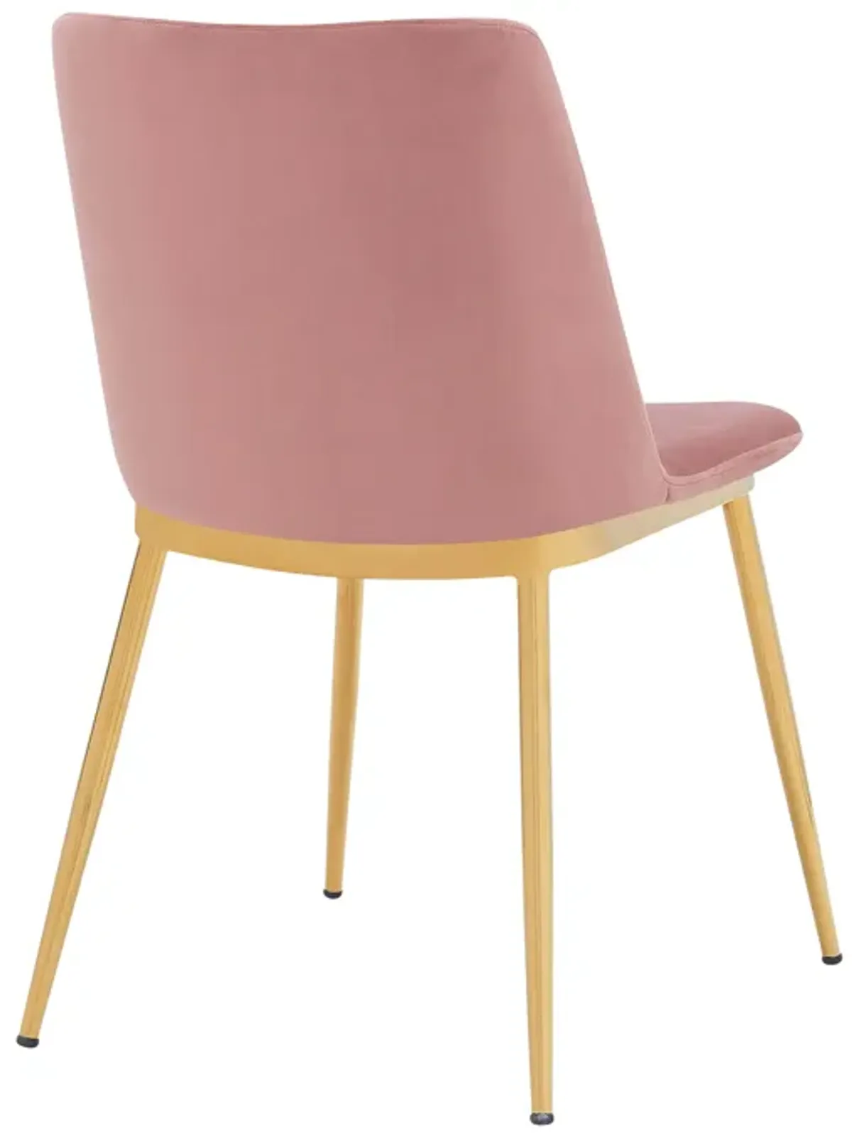 Messina Modern Pink Velvet and Gold Metal Leg Dining Room Chairs - Set of 2