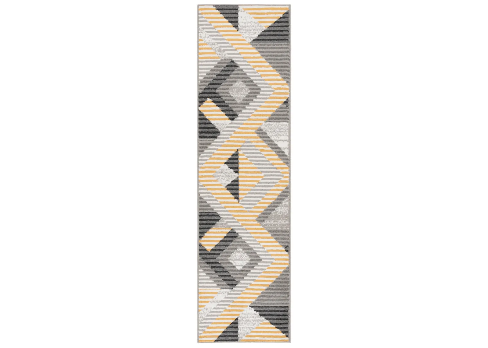 PYRAMID 240 GREY  2'-2' x 8' Runner Rug