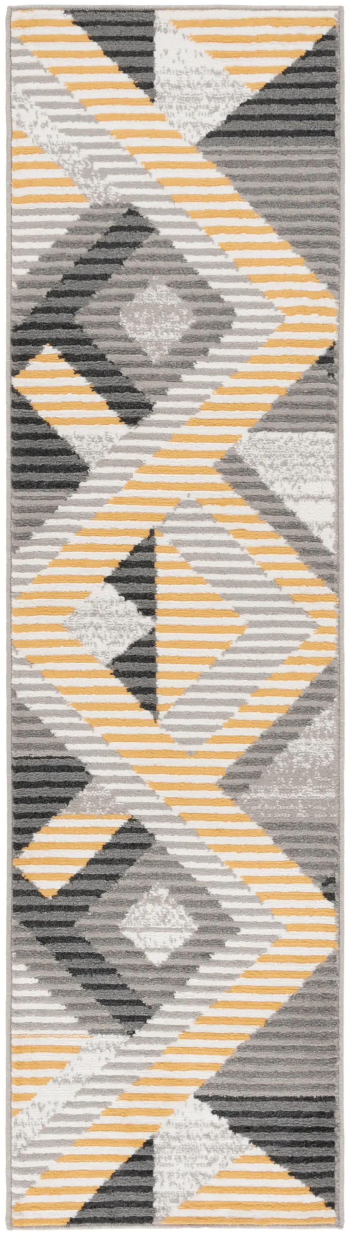 PYRAMID 240 GREY  2'-2' x 8' Runner Rug