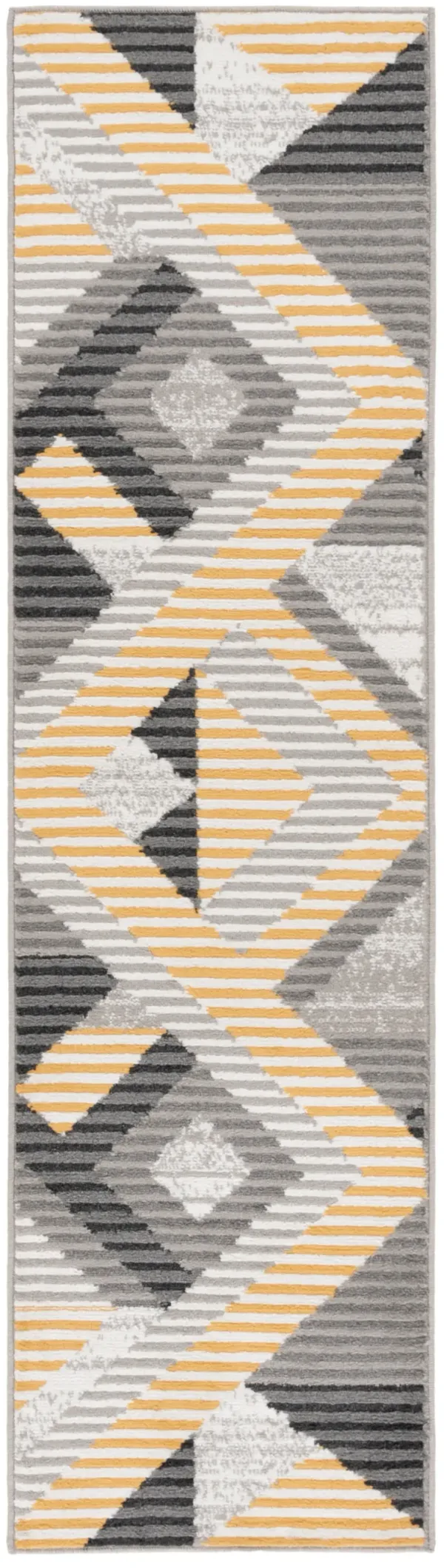 PYRAMID 240 GREY  2'-2' x 8' Runner Rug
