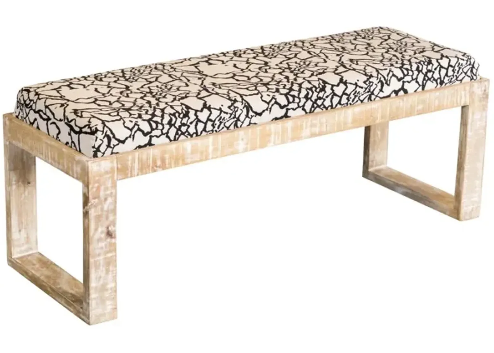 Aiden Sled Leg Upholstered Accent Bench Black and White