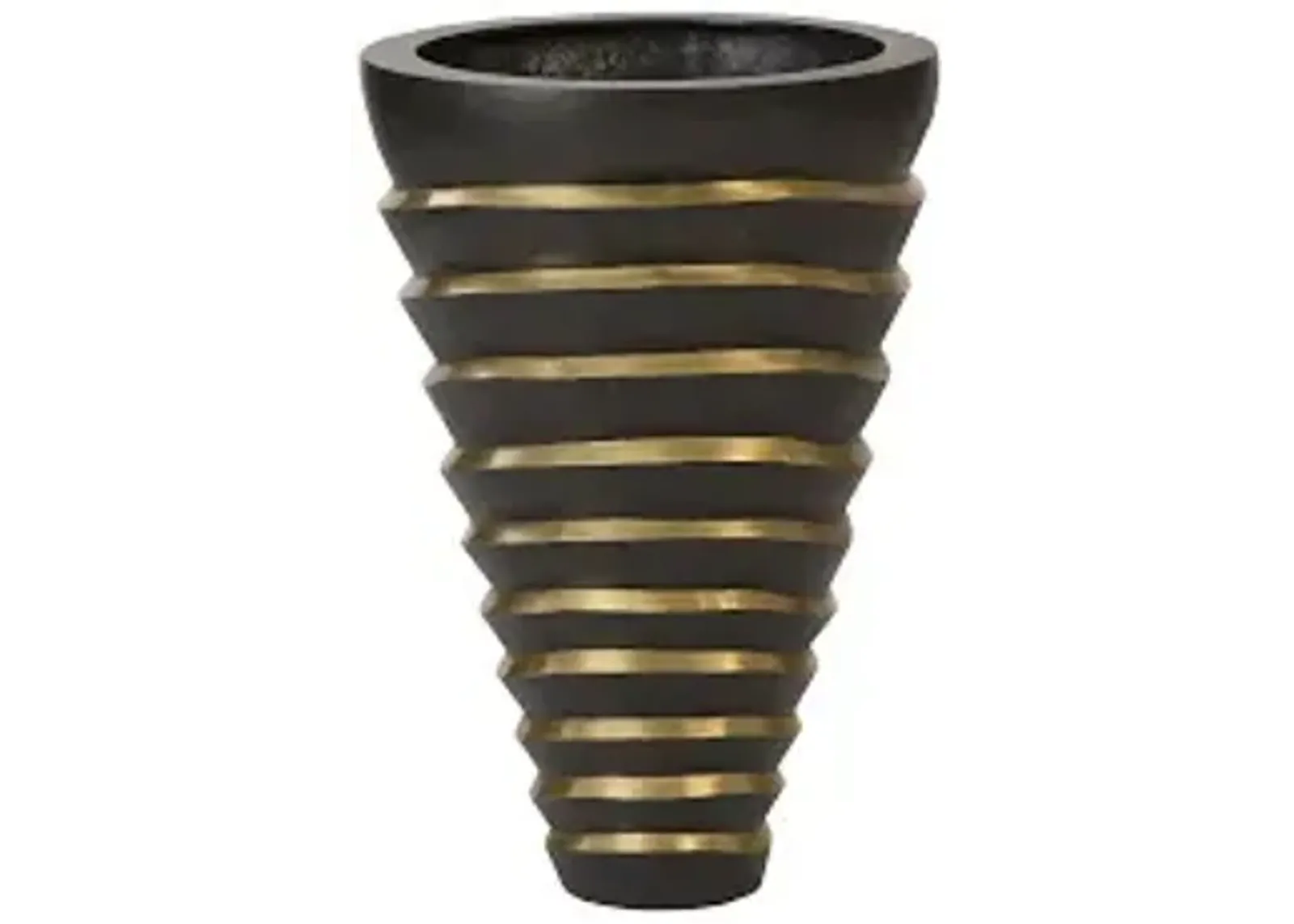 terra planter, black, brass