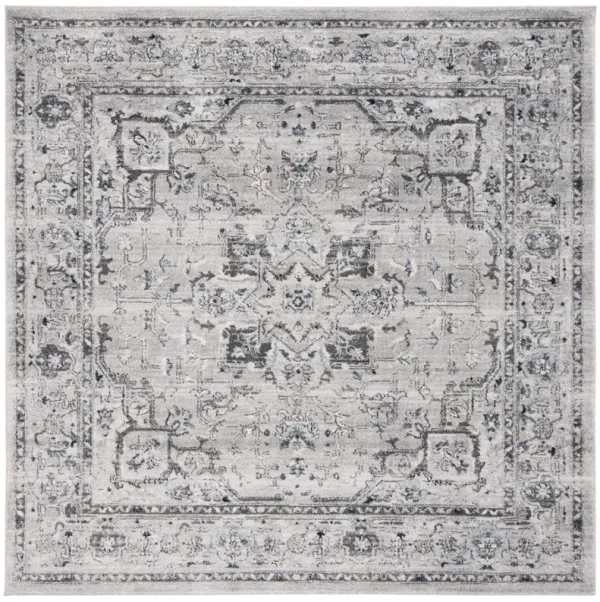 CHARLESTON 411 GREY  4' x 4' Square Square Rug