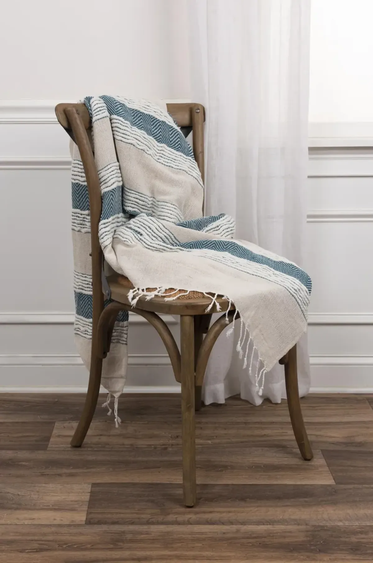 Stripe And Chevron Natural  Throw