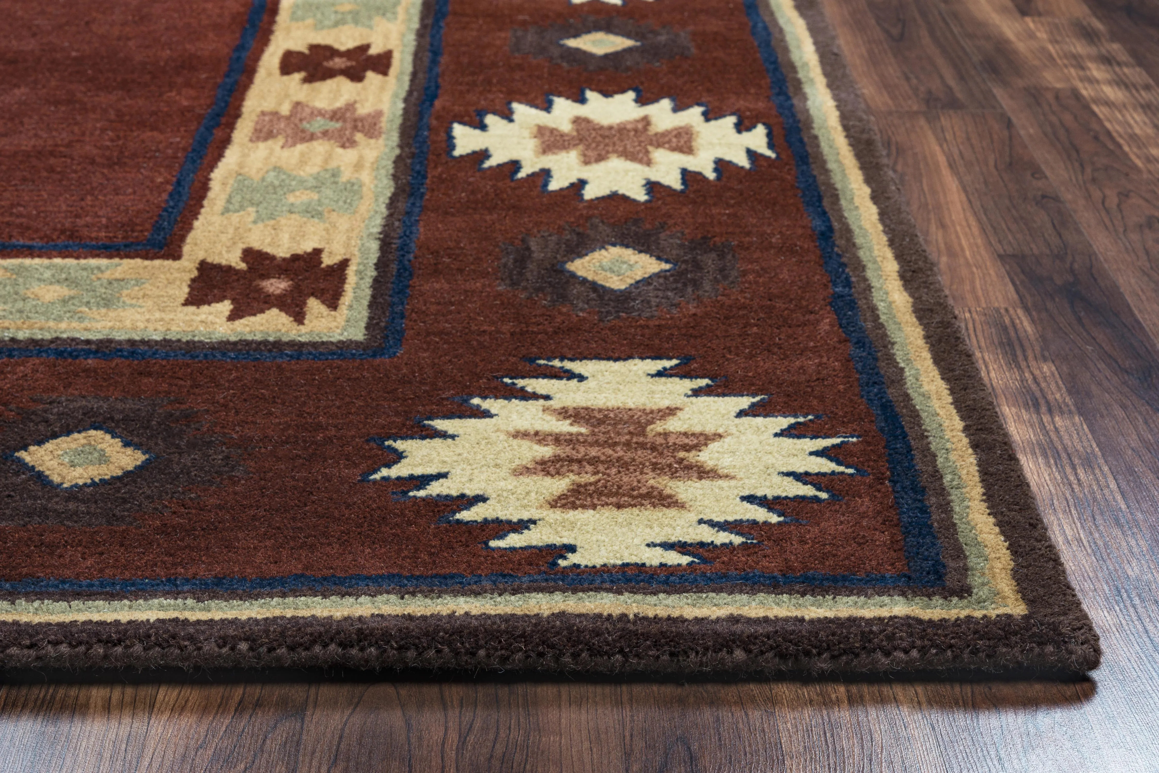 Southwest Red Southwest/Tribal Wool 2'6" x 8' Runner Rug