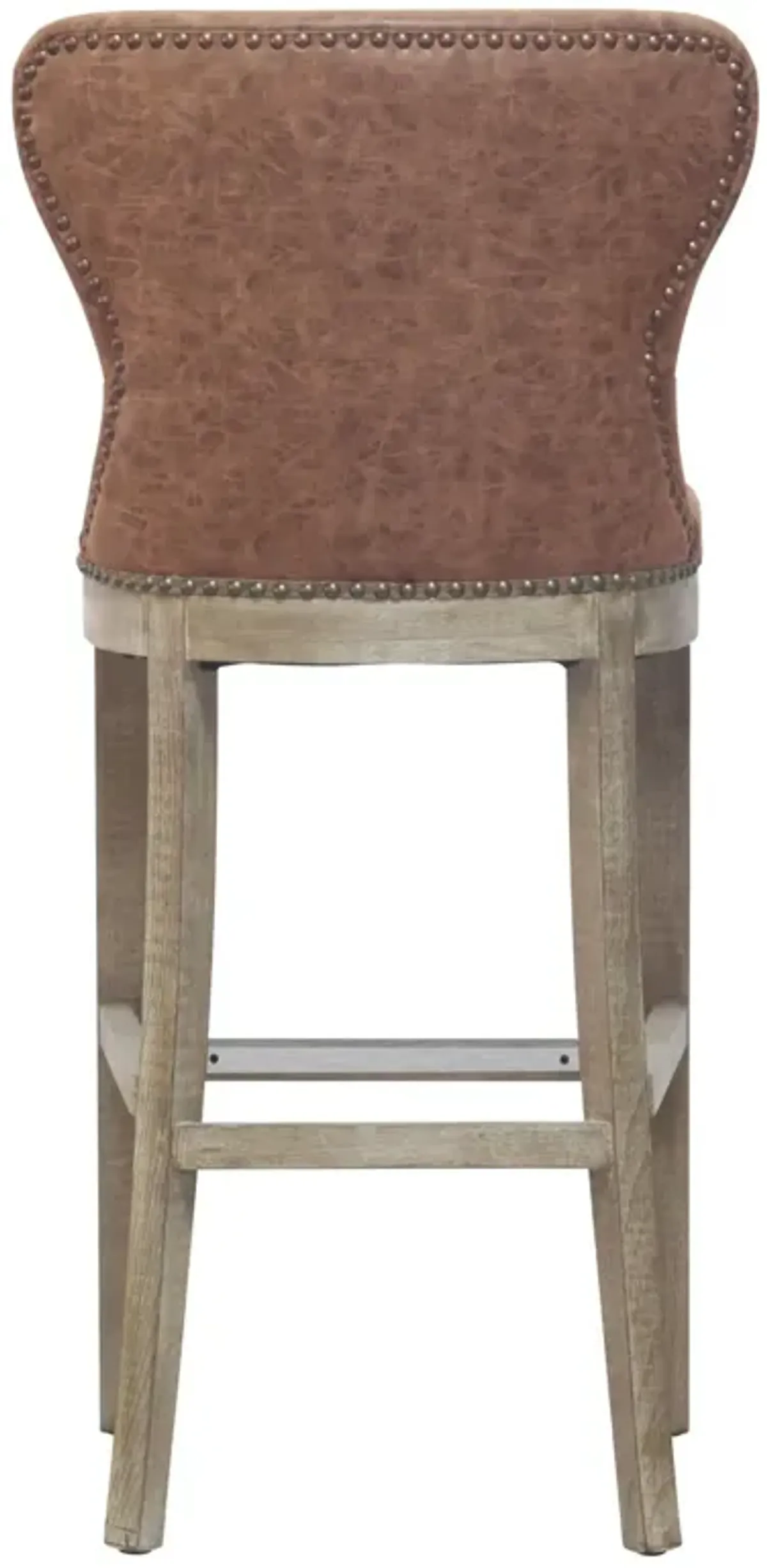 dorsey pu bar stool drift wood legs, nubuck chocolate