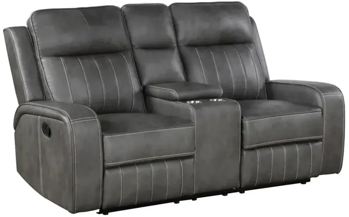 Raelynn 2-piece Upholstered Motion Reclining Sofa Set Grey