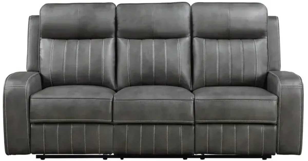 Raelynn 2-piece Upholstered Motion Reclining Sofa Set Grey