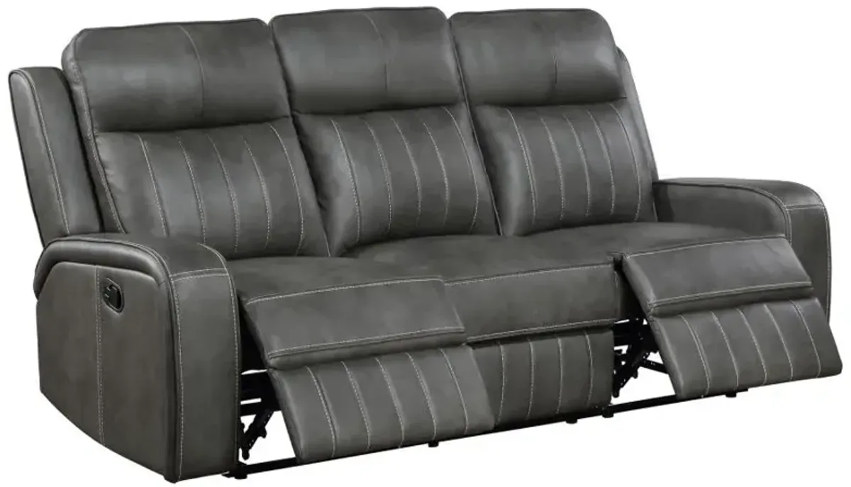 Raelynn 2-piece Upholstered Motion Reclining Sofa Set Grey