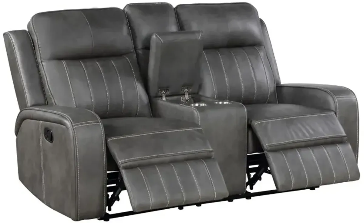 Raelynn 2-piece Upholstered Motion Reclining Sofa Set Grey