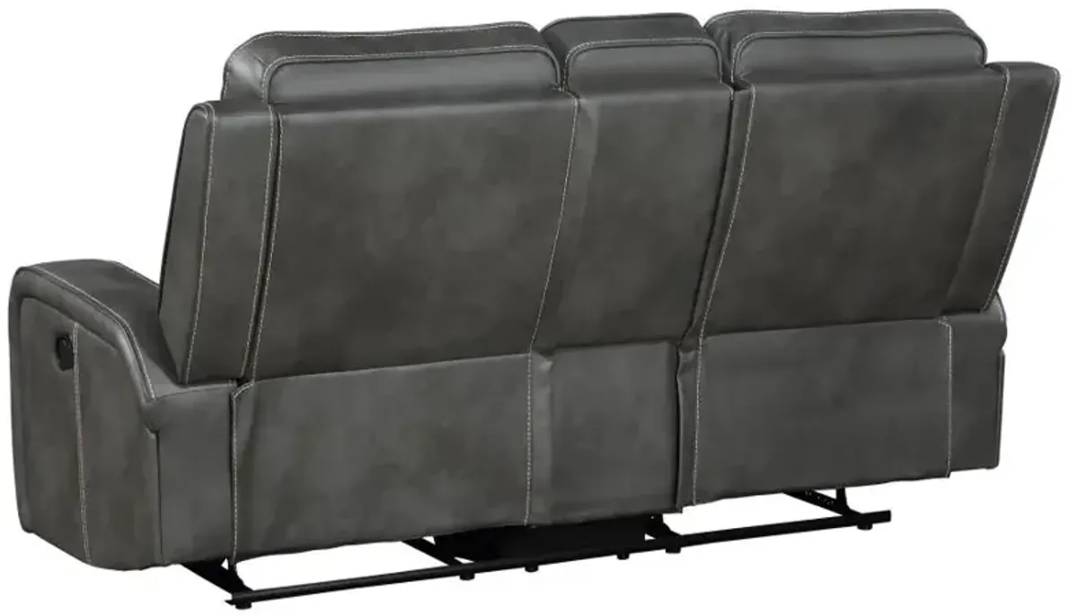 Raelynn 2-piece Upholstered Motion Reclining Sofa Set Grey