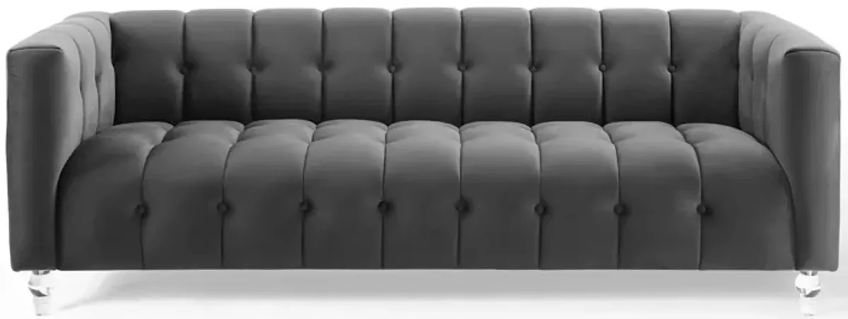 Mesmer Channel Tufted Button Performance Velvet Sofa