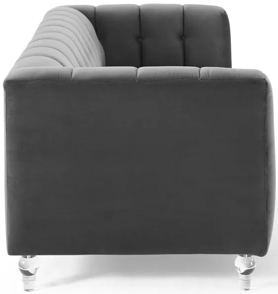 Mesmer Channel Tufted Button Performance Velvet Sofa