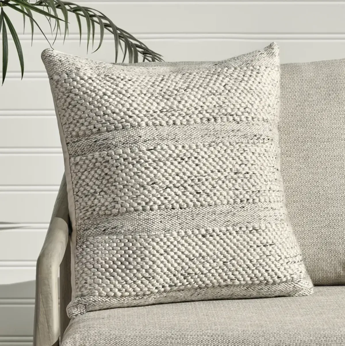 Ford 24" Recycled Fabric Fabric Throw Pillow, Ivory