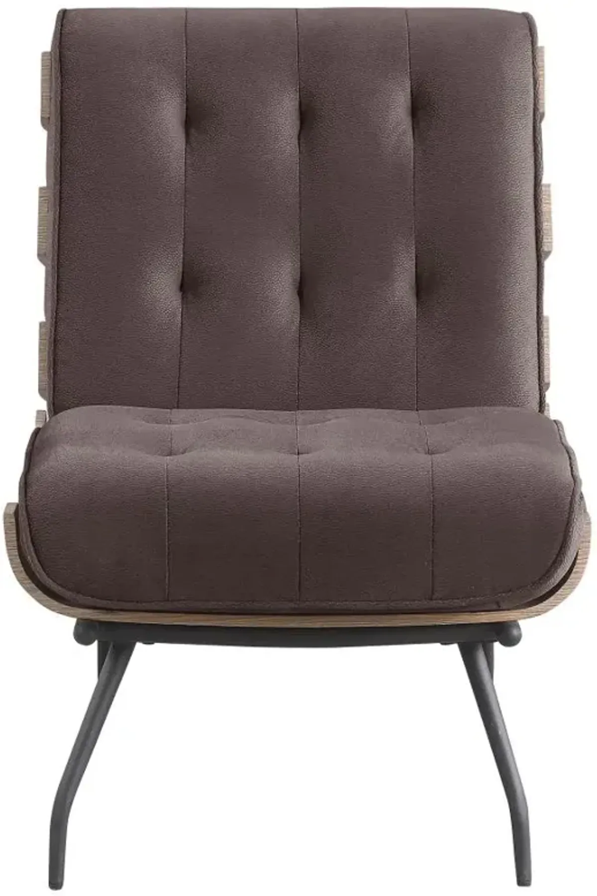 Aloma Armless Tufted Accent Chair Dark Brown