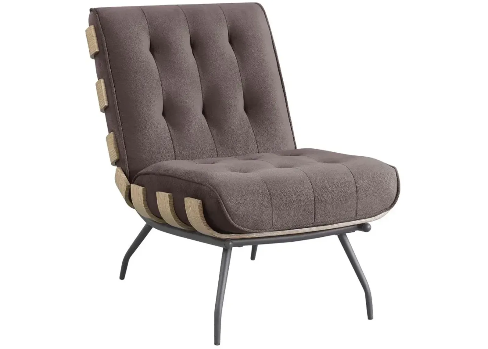 Aloma Armless Tufted Accent Chair Dark Brown