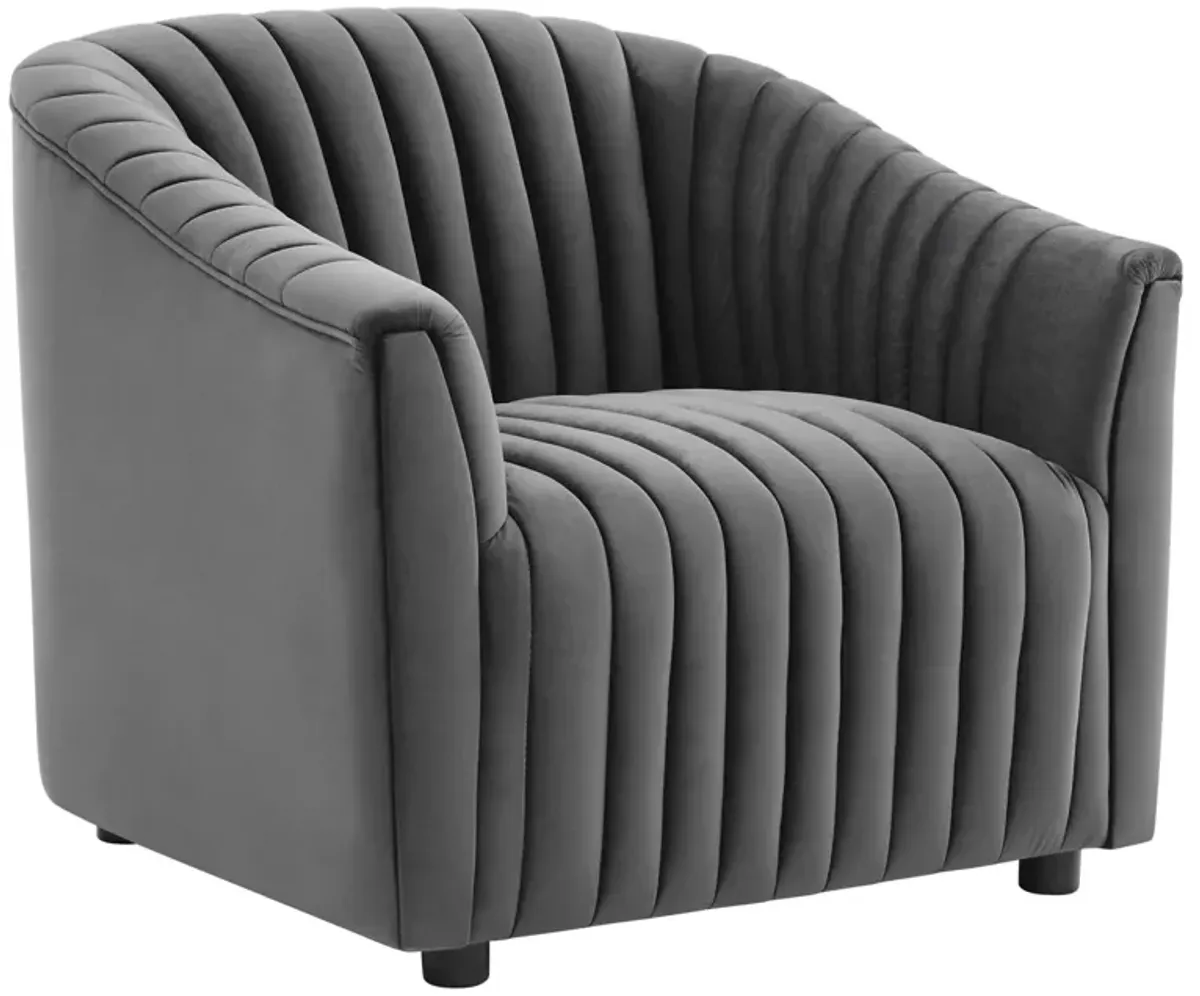 Announce Performance Velvet Channel Tufted Armchair