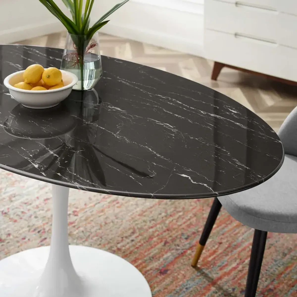 Lippa 60" Artificial Marble Dining Table