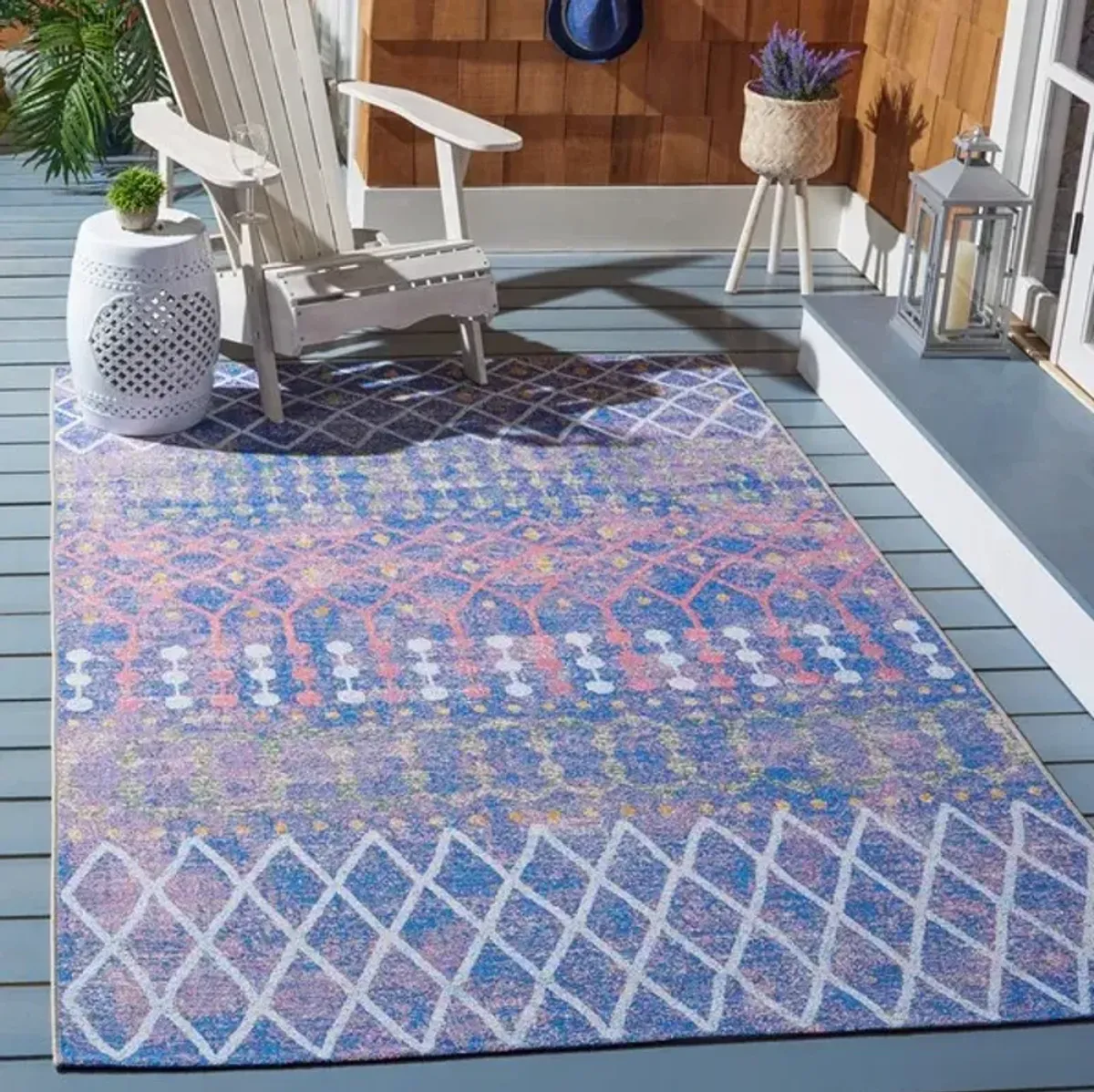 SUMMER 452 Blue  4' X 6' Small Rectangle Rug