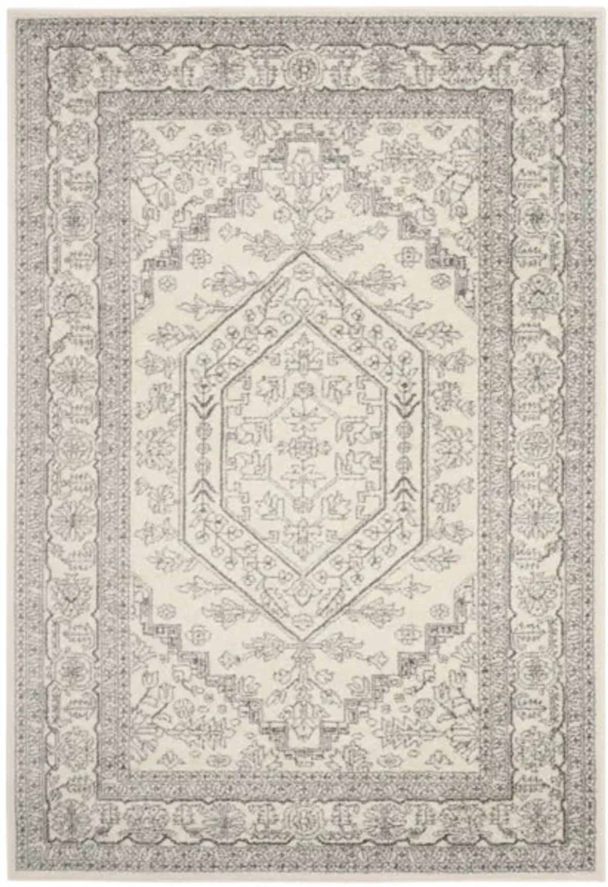 Adirondack Contemporary Ivory / Silver 11' X 11' Square Powerloomed Rug