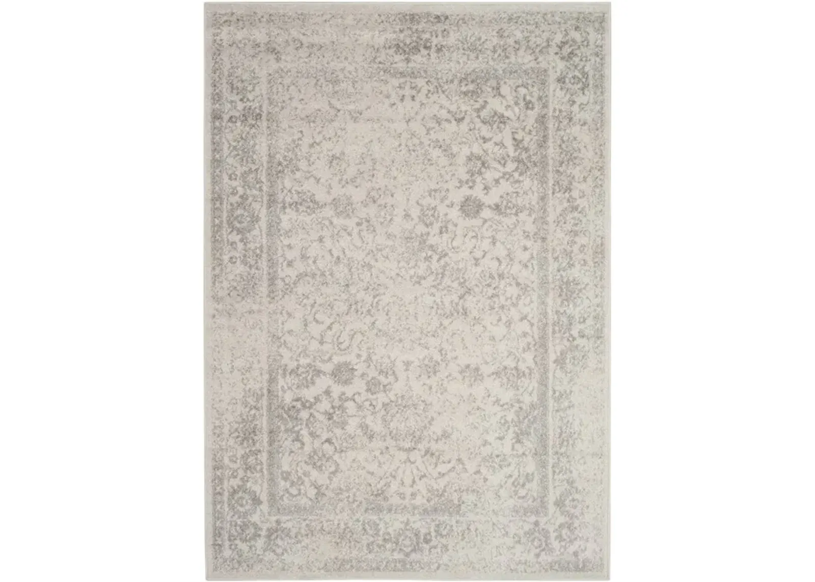 Adirondack Contemporary Ivory / Silver 2'-6" X 12' Powerloomed Rug