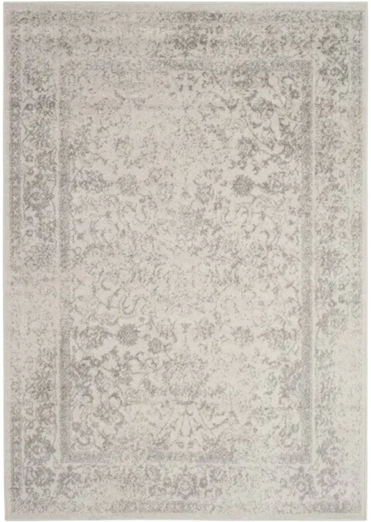 Adirondack Contemporary Ivory / Silver 2'-6" X 12' Powerloomed Rug