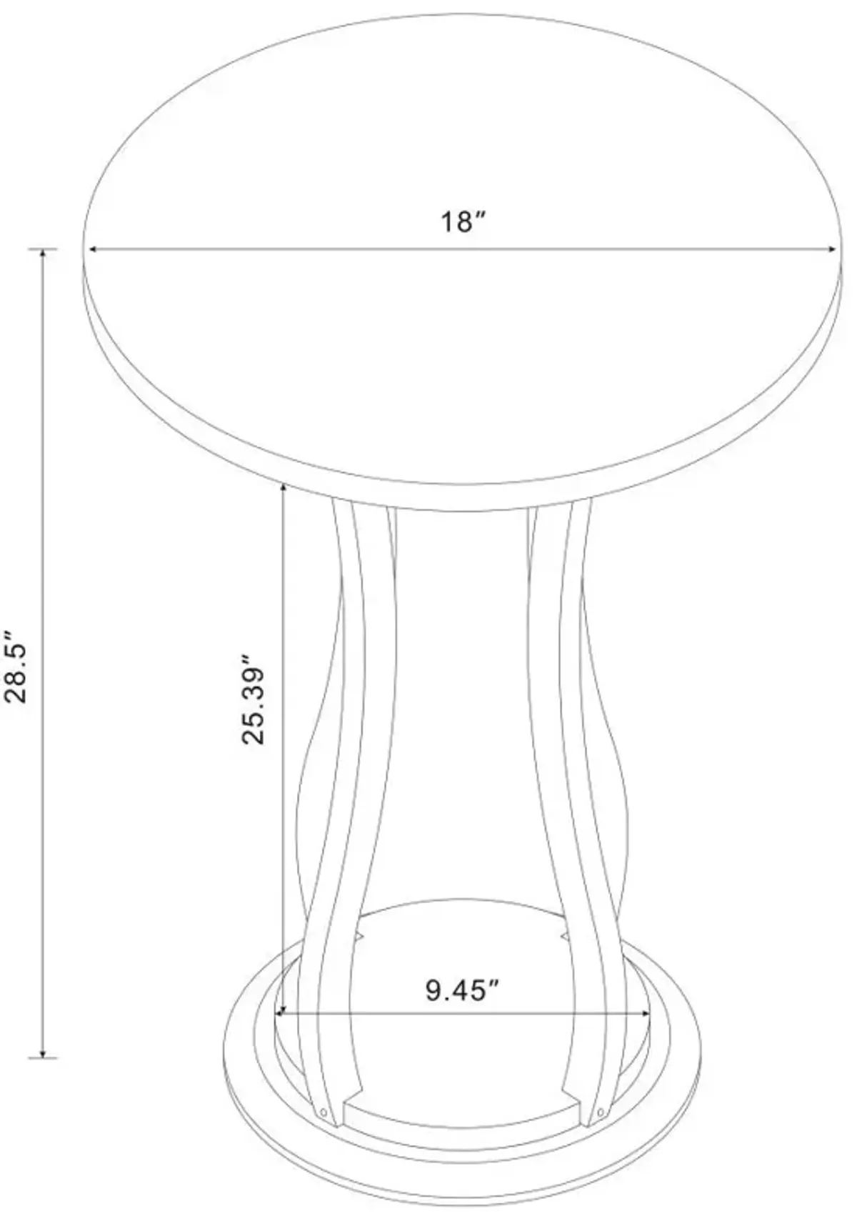 Elton Round Marble Top Accent Table Brown