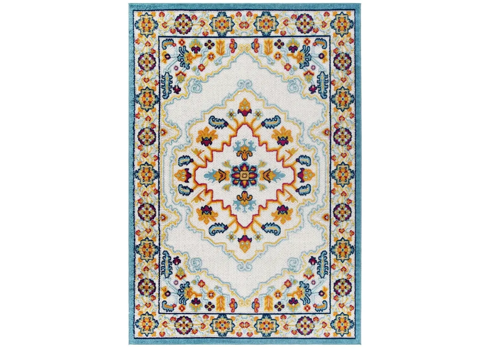 Reflect Ansel Distressed Floral Persian Medallion 5x8 Indoor and Outdoor Area Rug