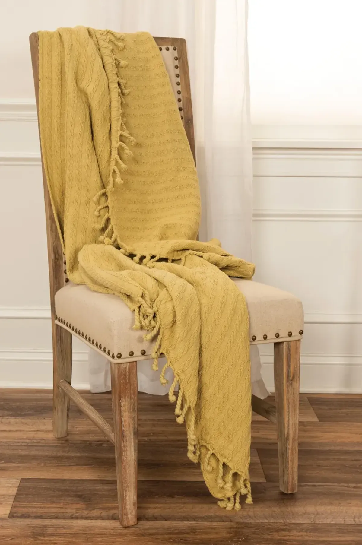 Cable Knit Gold  Throw