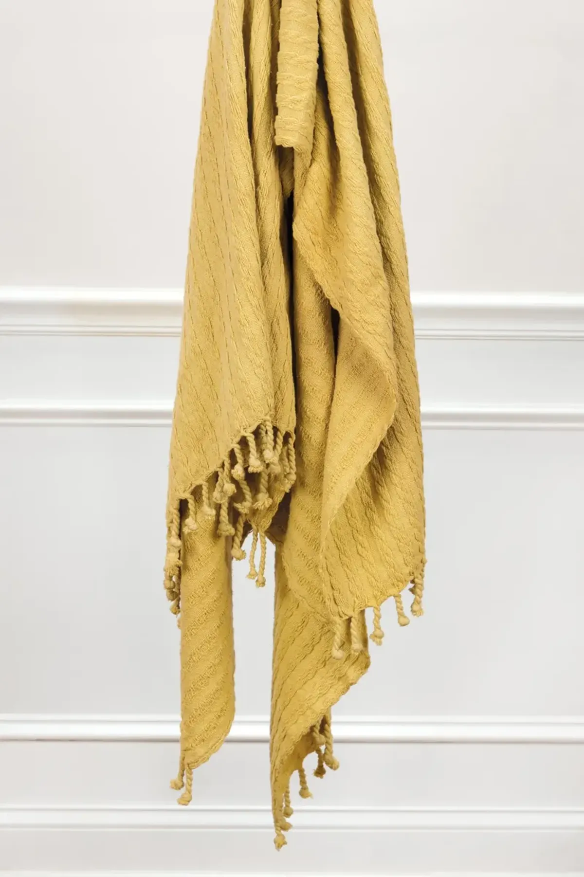 Cable Knit Gold  Throw