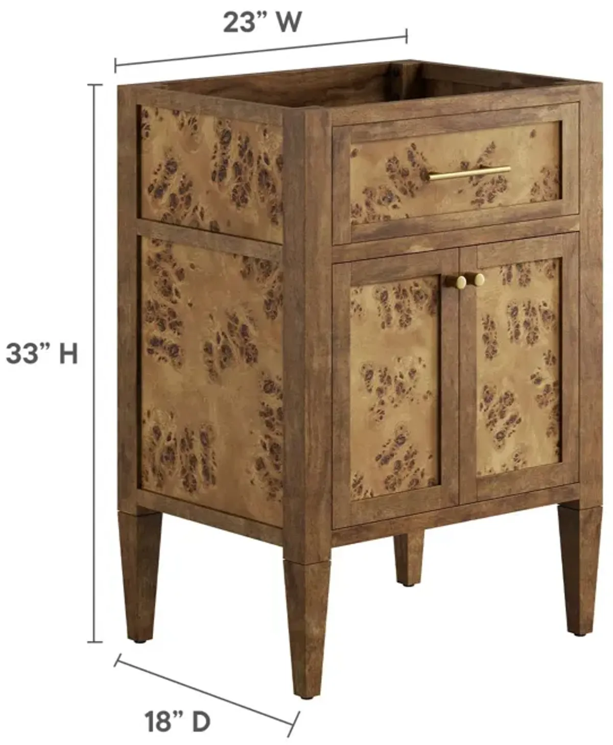 Elysian 24" Wood Bathroom Vanity Cabinet (Sink Basin Not Included)