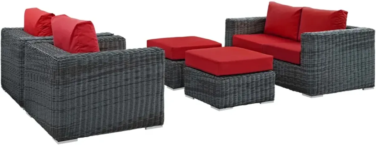 Summon 5 Piece Outdoor Patio Sunbrella® Sectional Set