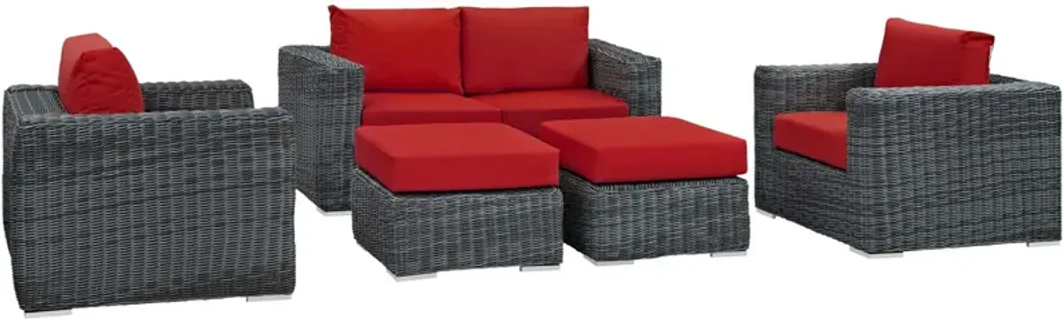 Summon 5 Piece Outdoor Patio Sunbrella® Sectional Set