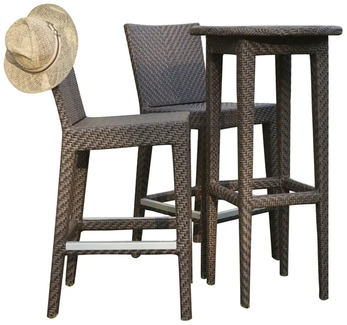 Soho 3-Piece Pub & Barstool Set with Cushions