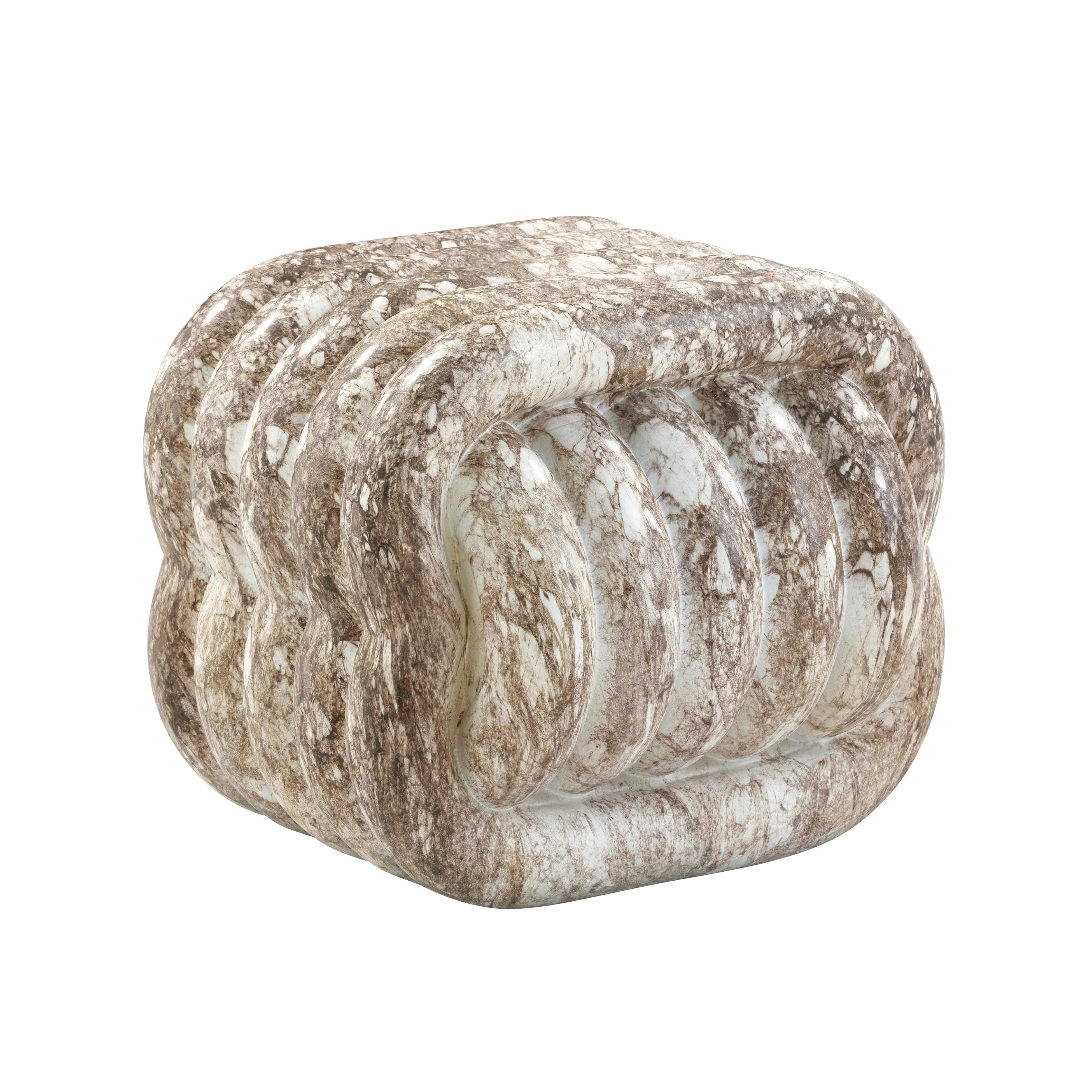 Love Knot Grey Faux Marble Indoor / Outdoor Accent Stool