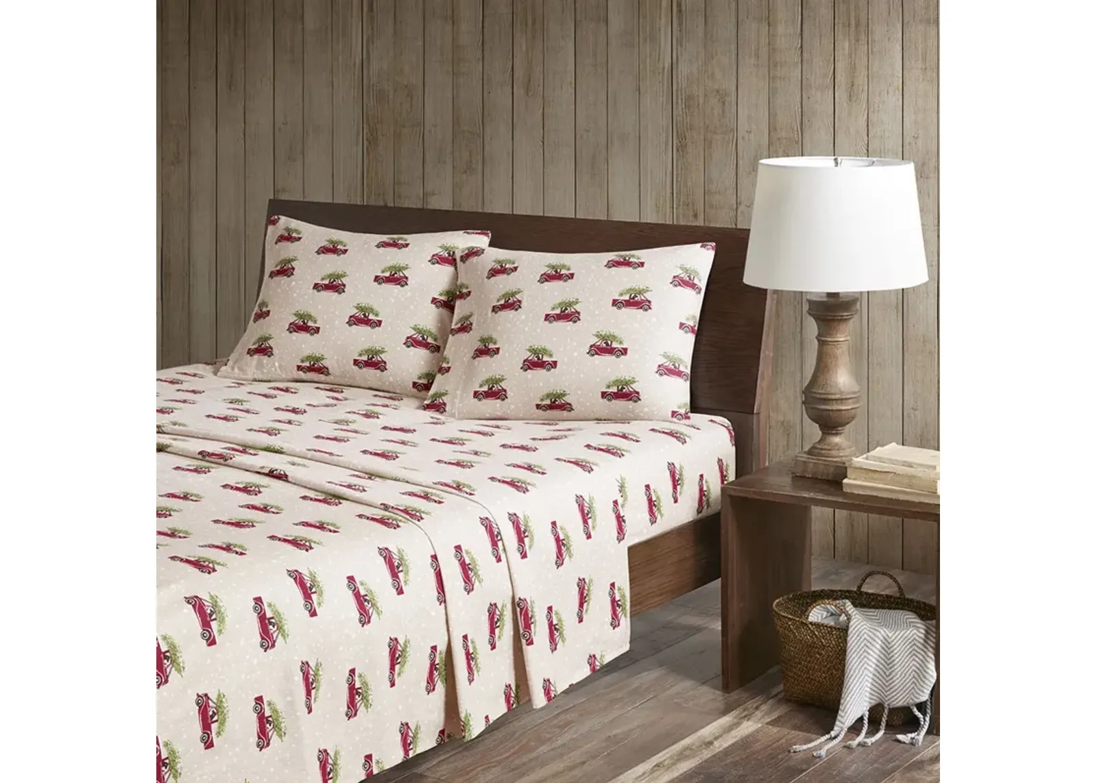 Woolrich Flannel Tan Cars Sheet Set