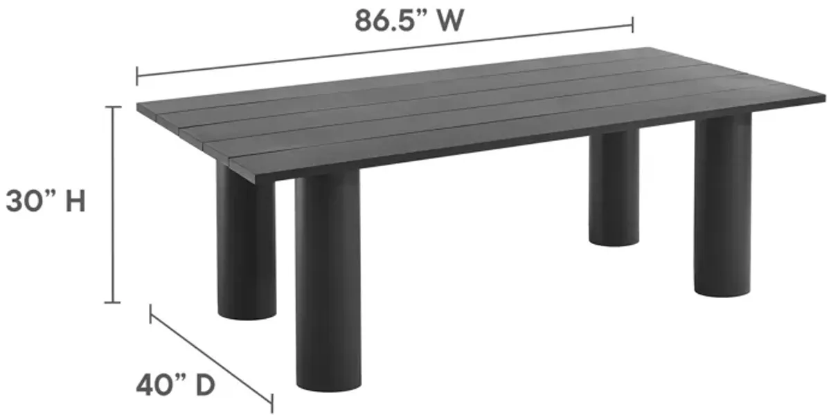 Nautica Outdoor Patio 87" Rectangular Aluminum Dining Table by Modway
