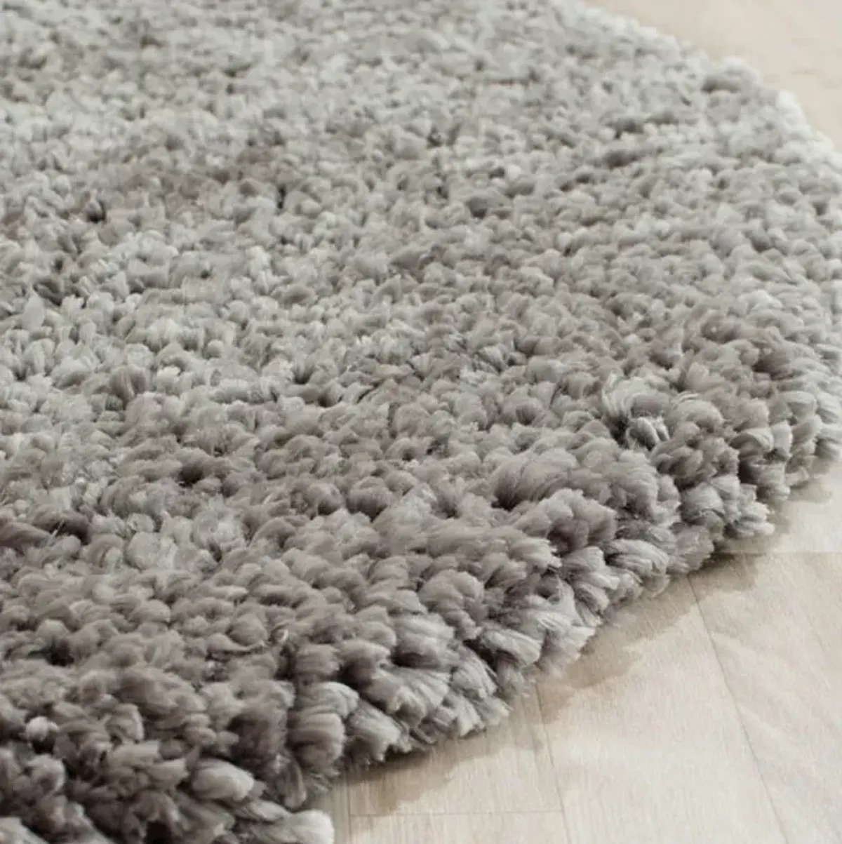 POPCORN SHAG Silver 6' X 6' Round Round Rug