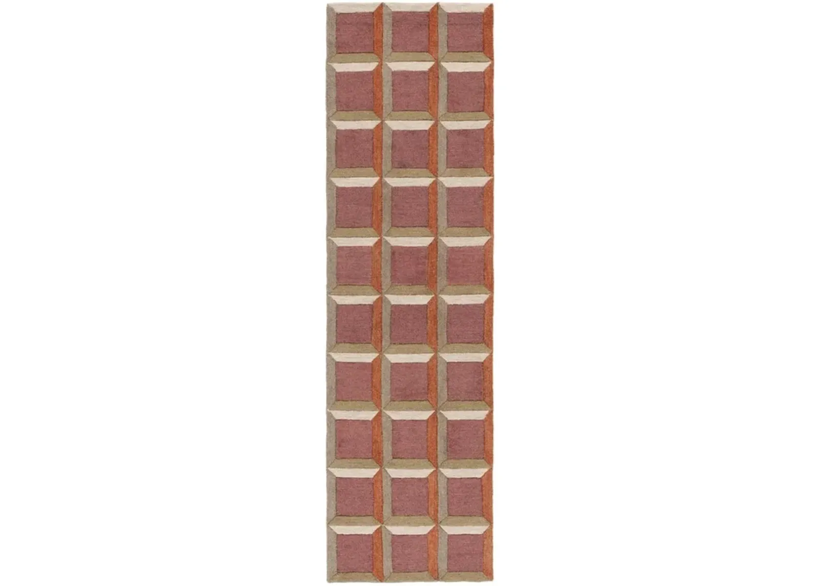 GENRE 101 CHECKERED Pink 2'-3' X 8' Runner Rug