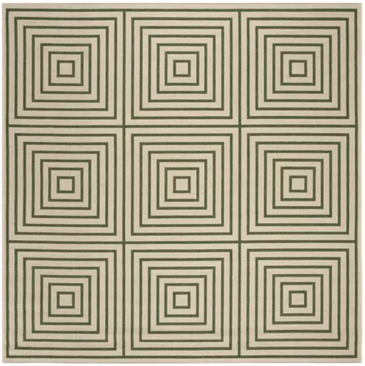 LINDEN 123 Collection LND123W-6SQ Cream / Green 6'-7" X 6'-7" Square