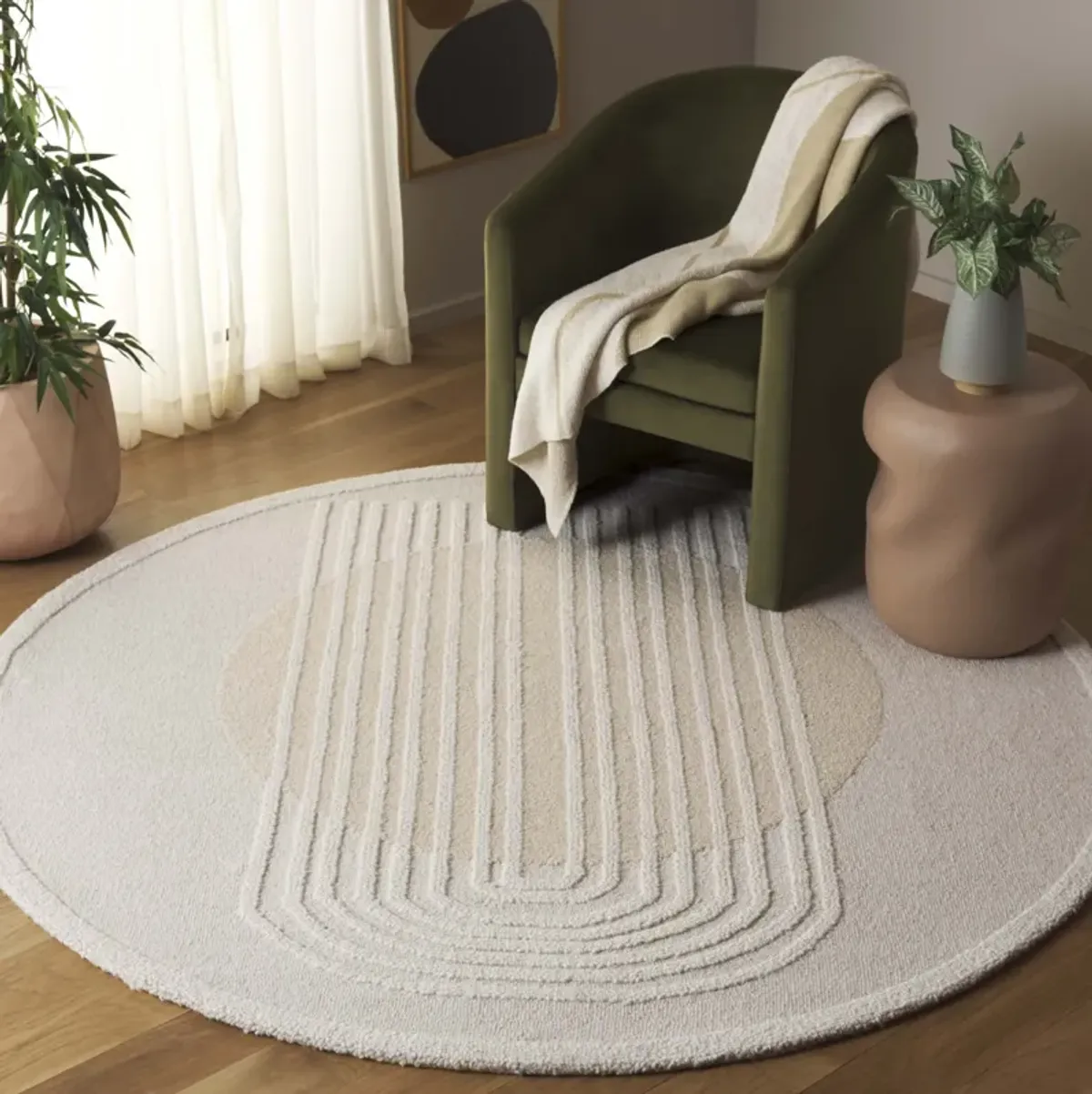 RODEO DRIVE Hand Tufted 6' x 6' Round area rug