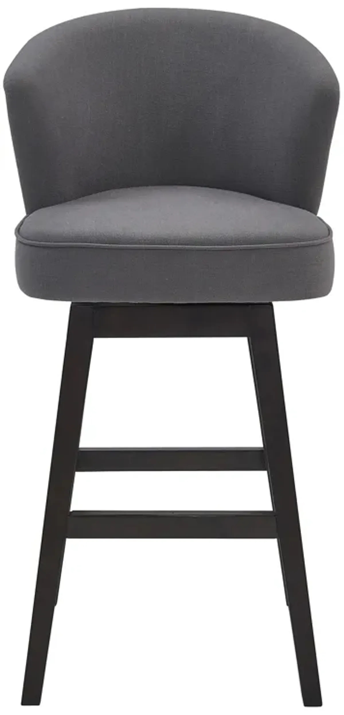 Brandy 30" Bar Height Swivel Grey Fabric and Espresso Wood Bar Stool