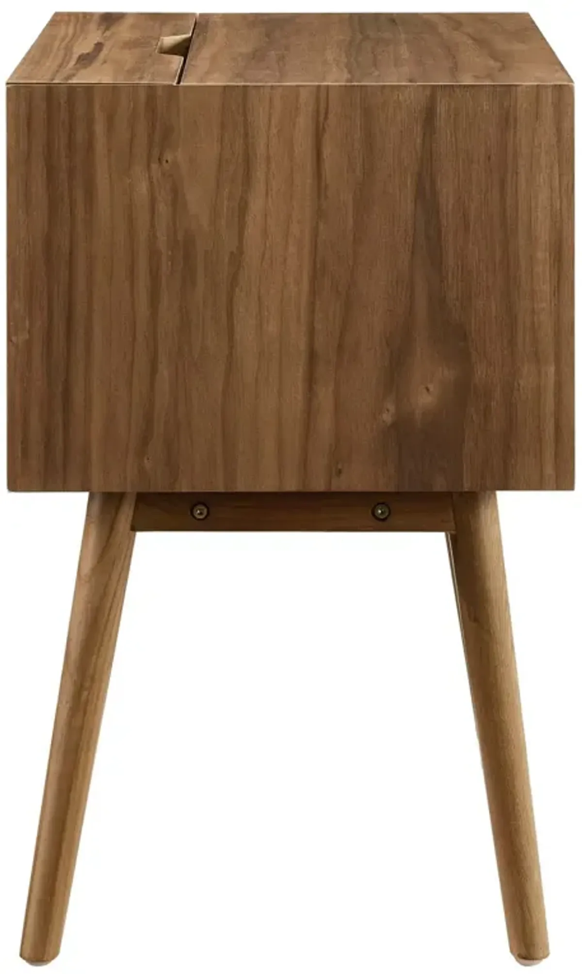 Ember Wood Nightstand With USB Ports